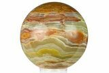 Polished Green Banded Calcite Sphere - Pakistan #301462-1
